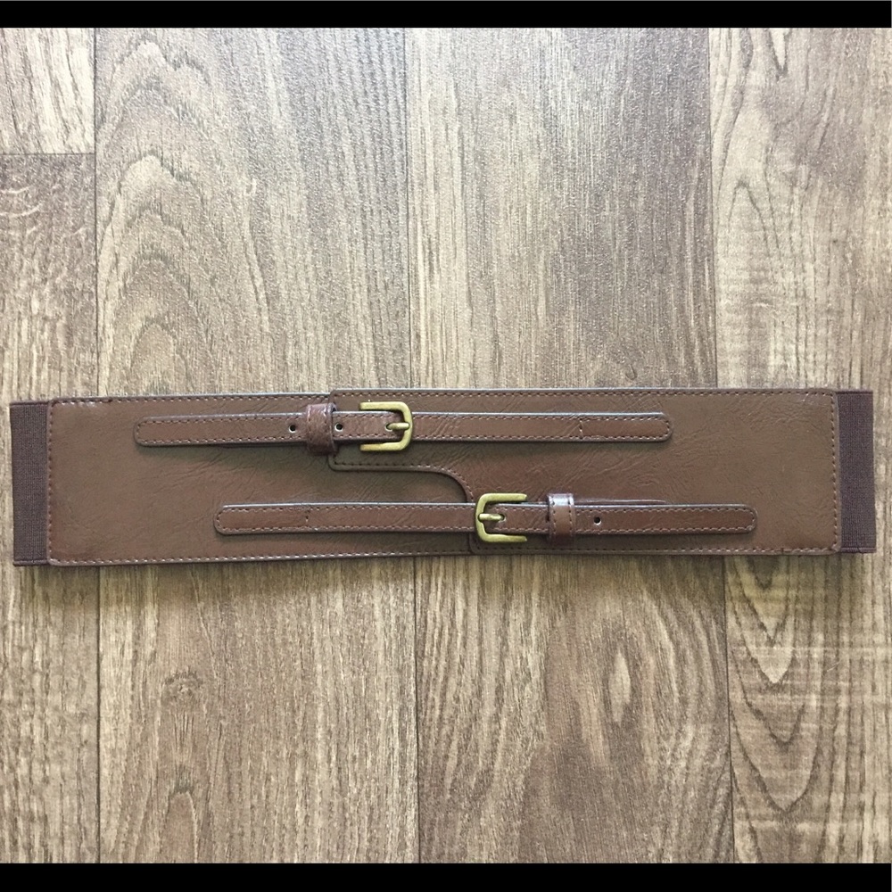 NY&C Wide Brown Waist Belt S/M